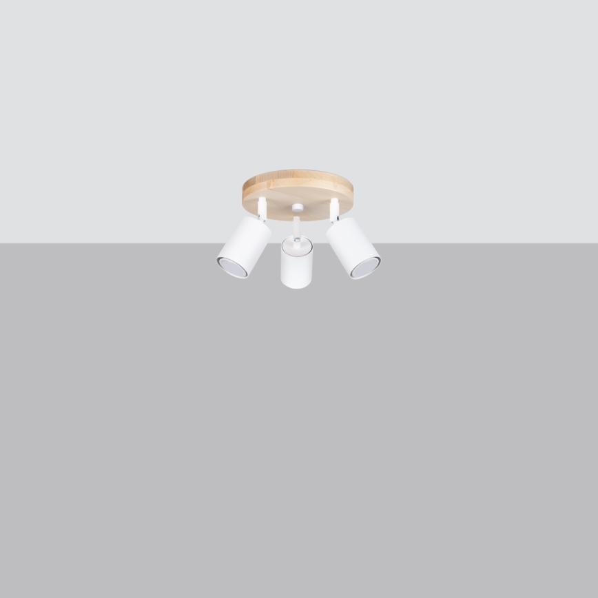 Spotlight VERDO 3xGU10/10W/230V white/beech