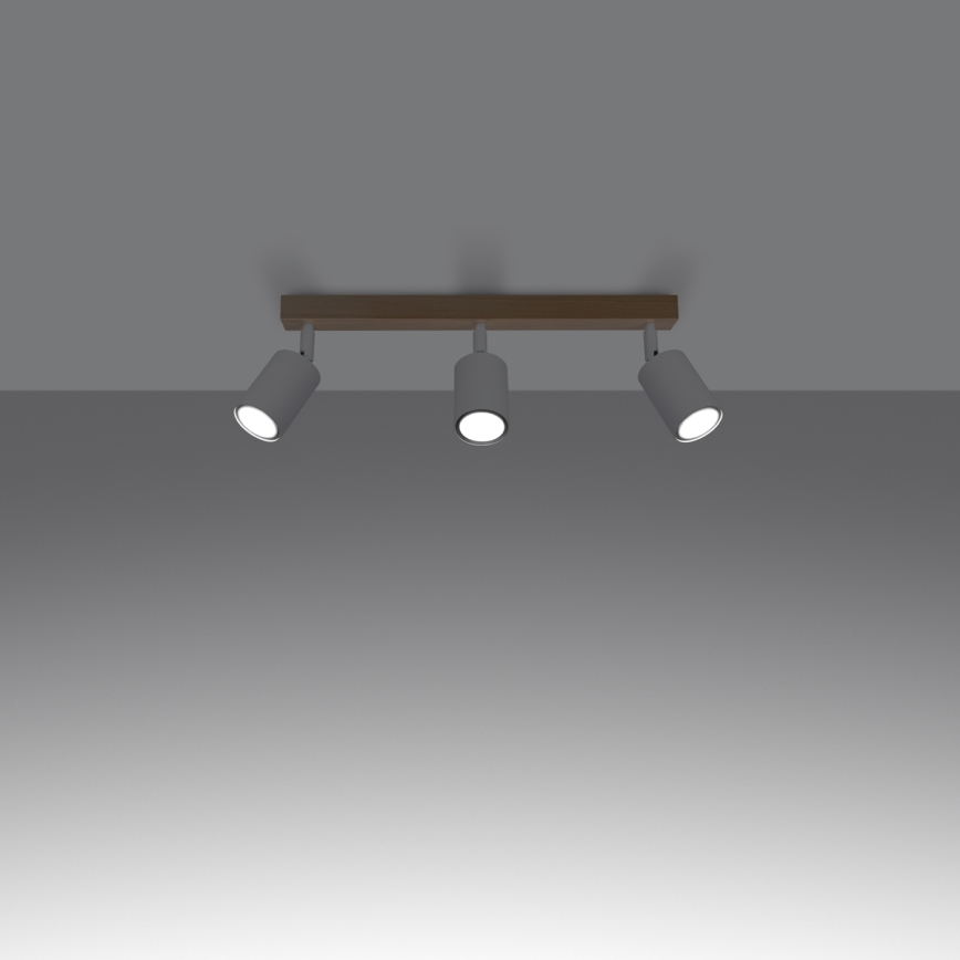 Spotlight VERDO 3xGU10/10W/230V white/beech