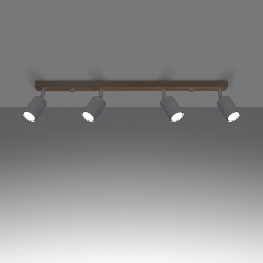 Spotlight VERDO 4xGU10/10W/230V white/beech