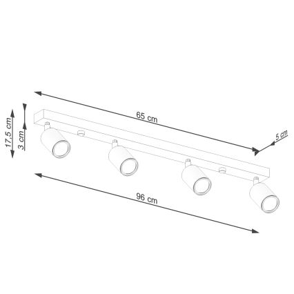 Spotlight VERDO 4xGU10/10W/230V white/beech