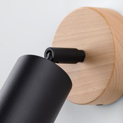 Wall spotlight VERDO 1xGU10/10W/230V black/beech