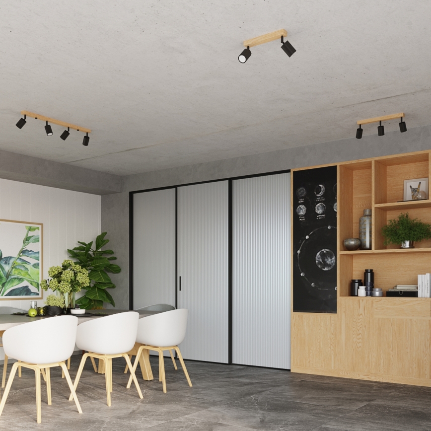 Spotlight VERDO 2xGU10/10W/230V black/beech