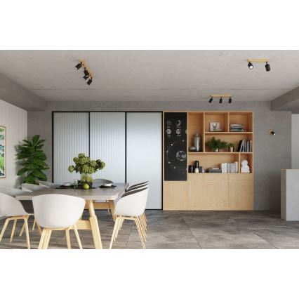 Spotlight VERDO 2xGU10/10W/230V black/beech