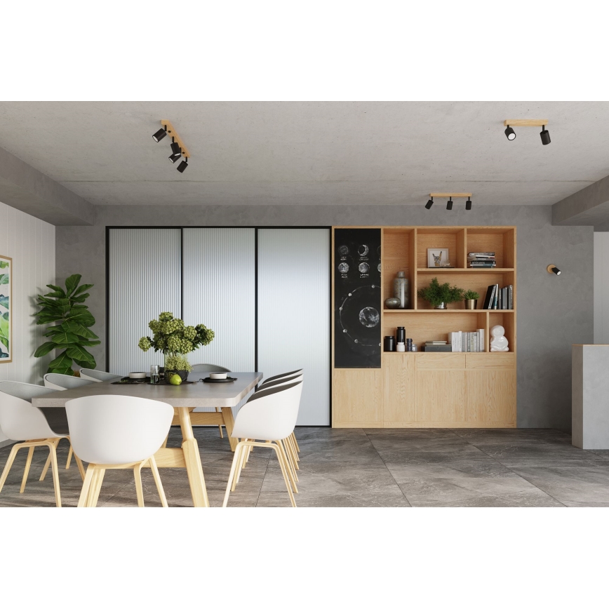 Spotlight VERDO 2xGU10/10W/230V black/beech