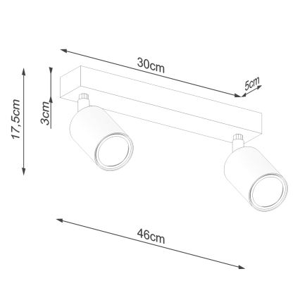 Spotlight VERDO 2xGU10/10W/230V black/beech