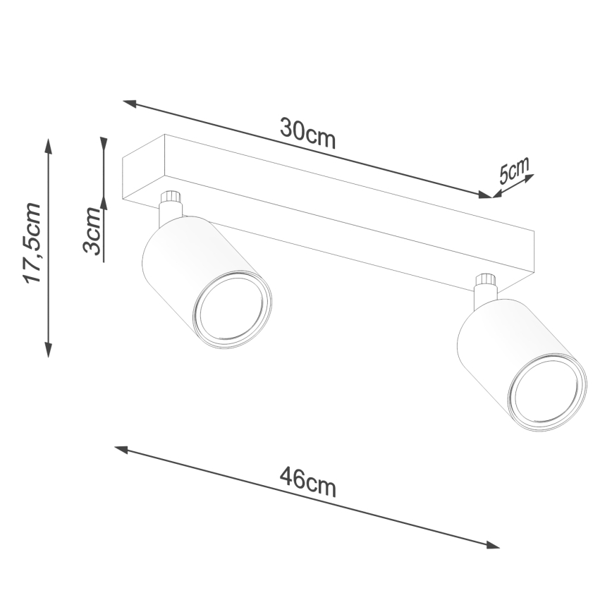 Spotlight VERDO 2xGU10/10W/230V black/beech