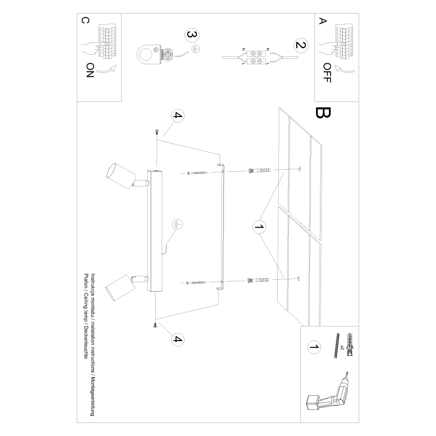 Spotlight VERDO 2xGU10/10W/230V black/beech