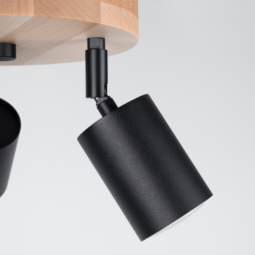 Spotlight VERDO 3xGU10/10W/230V black/beech