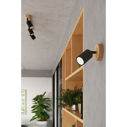 Spotlight VERDO 3xGU10/10W/230V black/beech