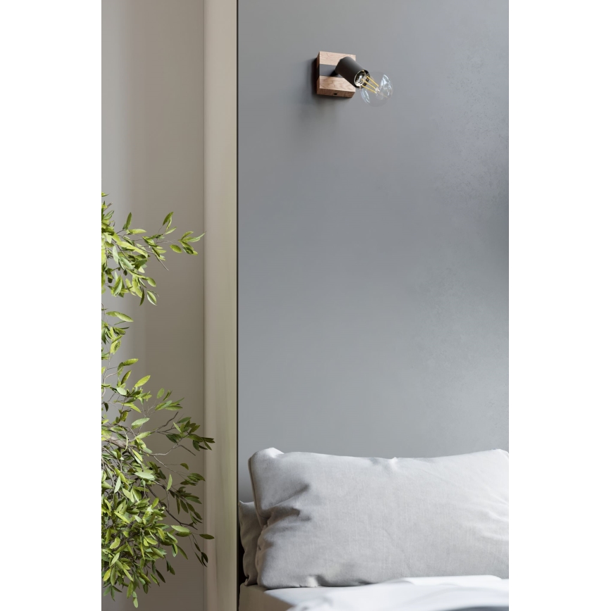 Spotlight ZUCA 1xE27/15W/230V black/oak