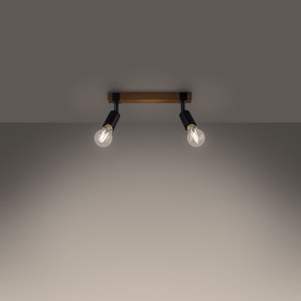 Spotlight ZUCA 2xE27/15W/230V black/oak