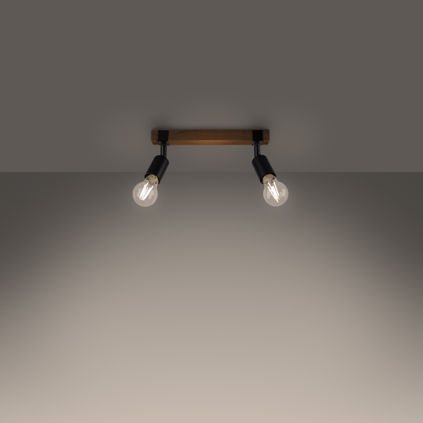 Spotlight ZUCA 2xE27/15W/230V black/oak