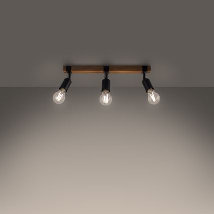 Spotlight ZUCA 3xE27/15W/230V black/oak