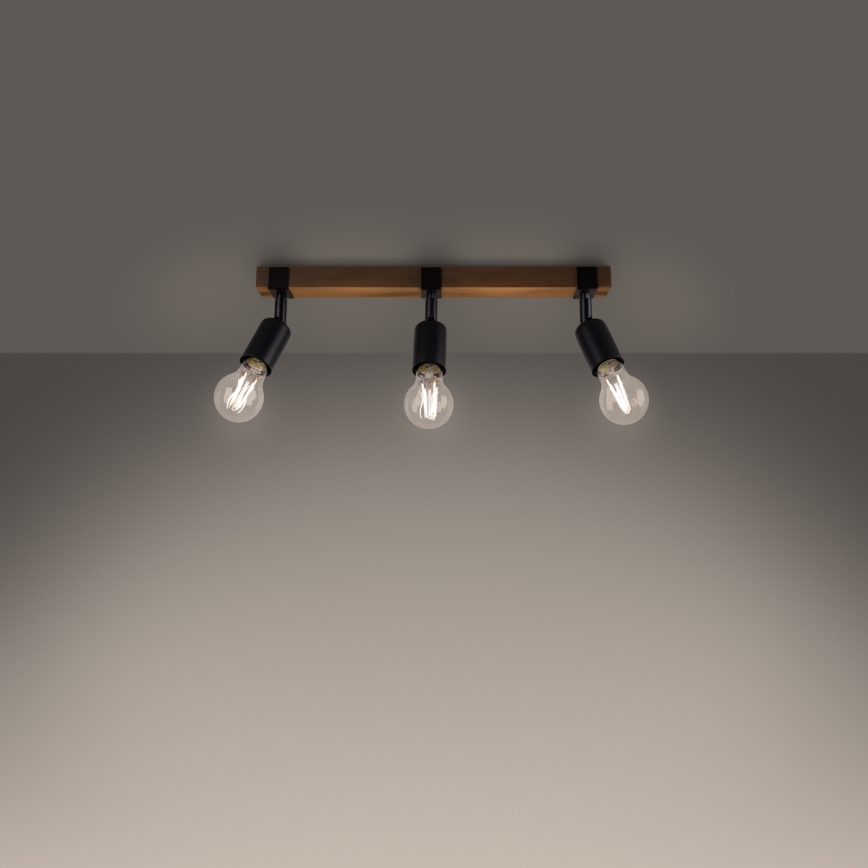 Spotlight ZUCA 3xE27/15W/230V black/oak