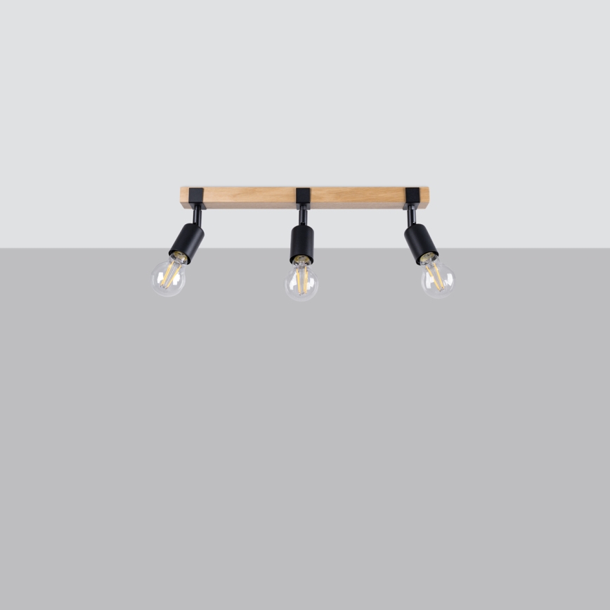 Spotlight ZUCA 3xE27/15W/230V black/oak