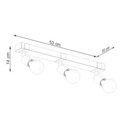 Spotlight ZUCA 3xE27/15W/230V black/oak