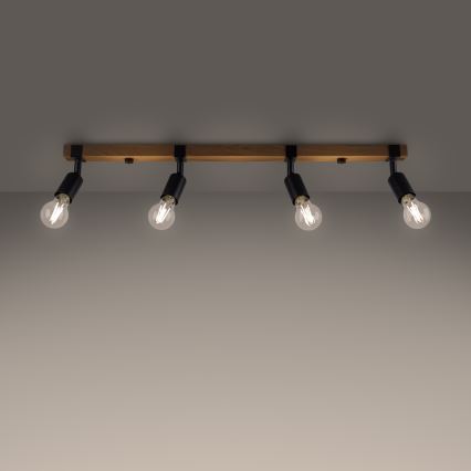 Spotlight ZUCA 4xE27/15W/230V black/oak