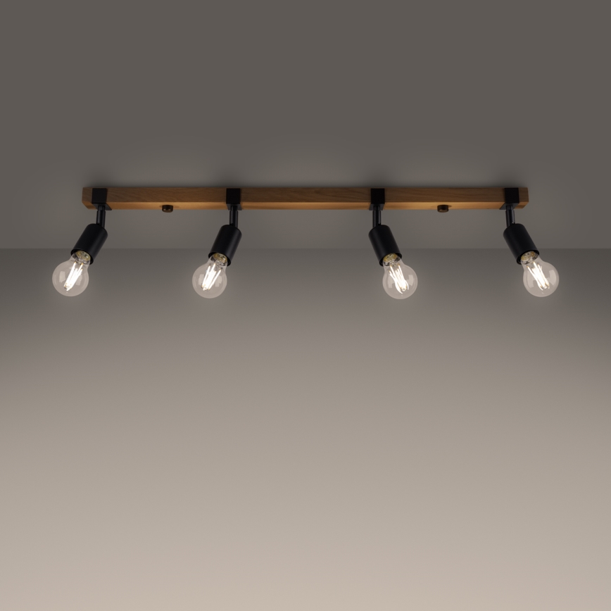 Spotlight ZUCA 4xE27/15W/230V black/oak