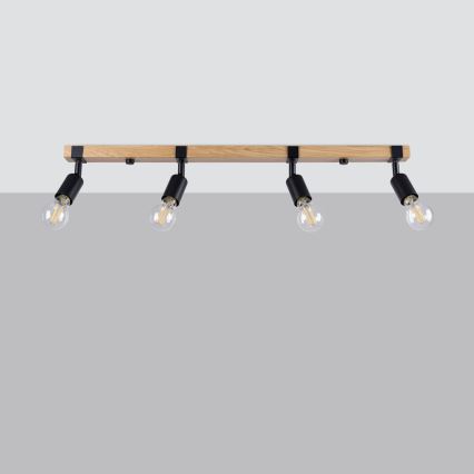 Spotlight ZUCA 4xE27/15W/230V black/oak