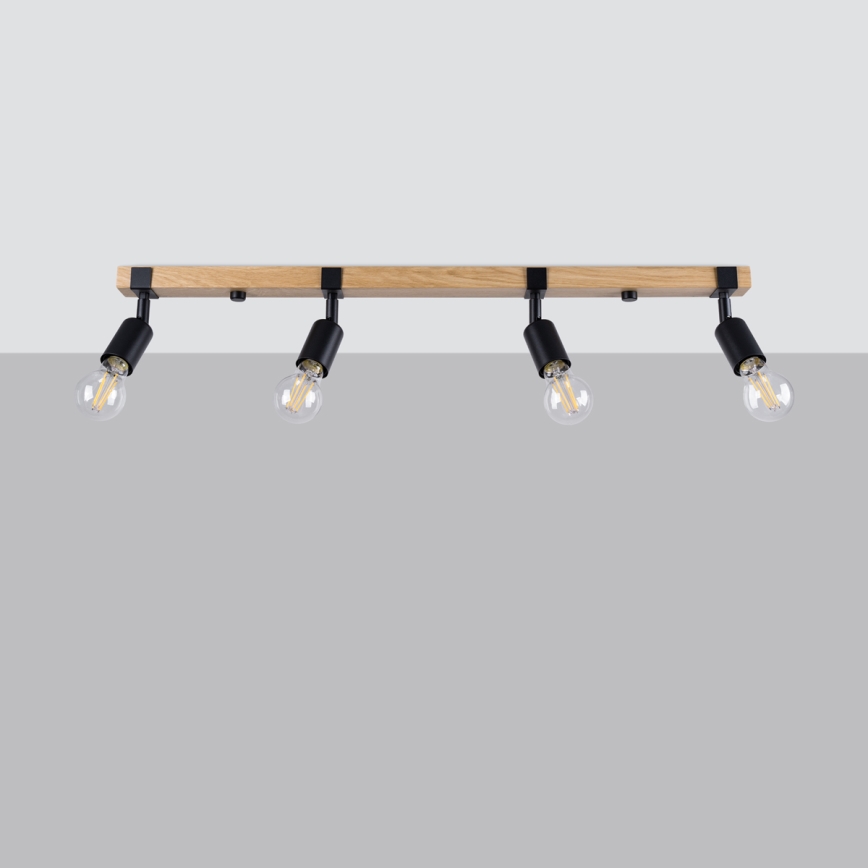 Spotlight ZUCA 4xE27/15W/230V black/oak