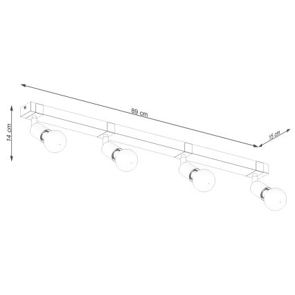Spotlight ZUCA 4xE27/15W/230V black/oak
