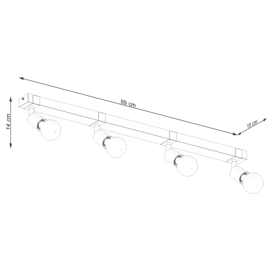 Spotlight ZUCA 4xE27/15W/230V black/oak