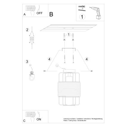 Ceiling light GIZUR 1xE27/15W/230V