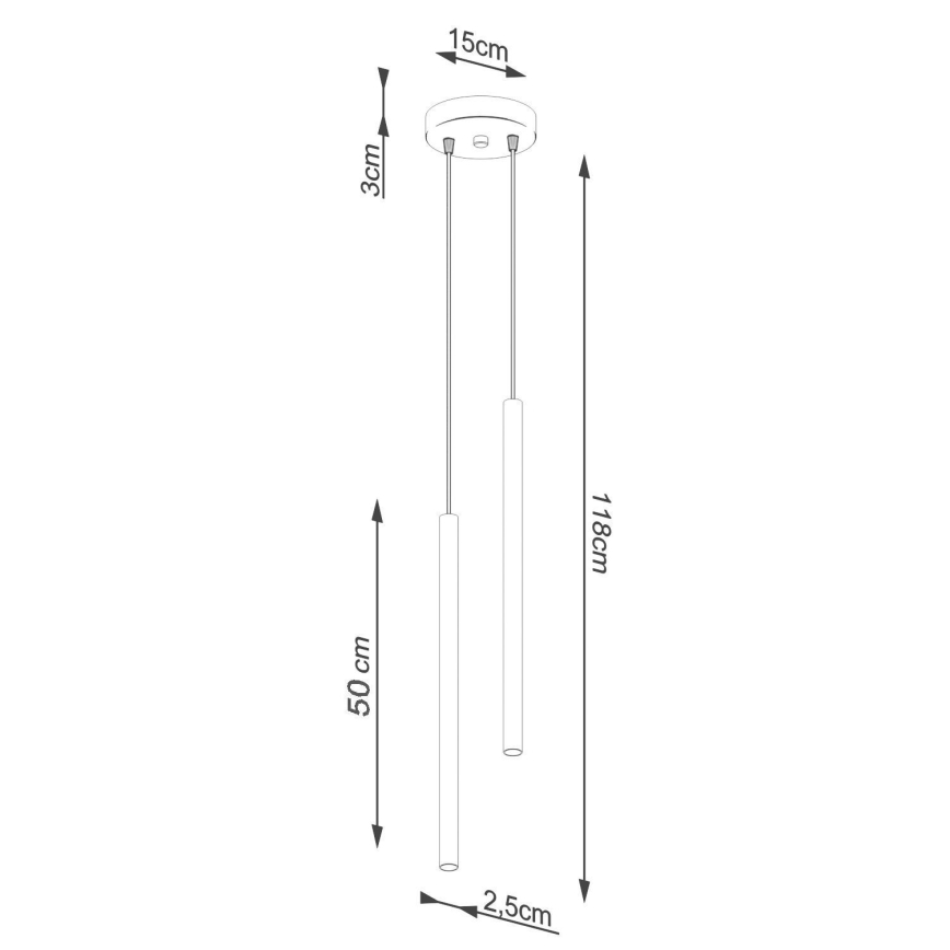 Chandelier on a string PASTELO 2xG9/8W/230V white