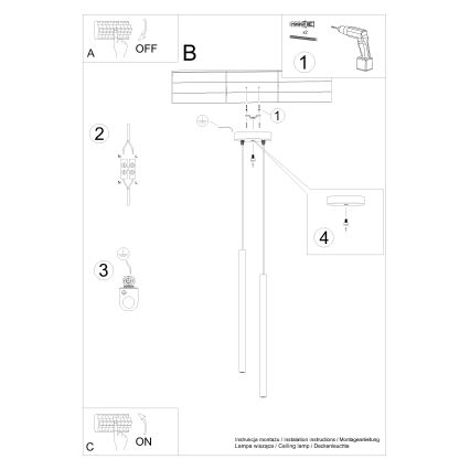 Chandelier on a string PASTELO 2xG9/8W/230V white