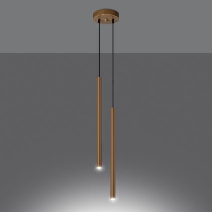 Chandelier on a string PASTELO 2xG9/8W/230V gold