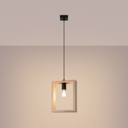 Chandelier on a string ARIES 1xE27/15W/230V beech/beige