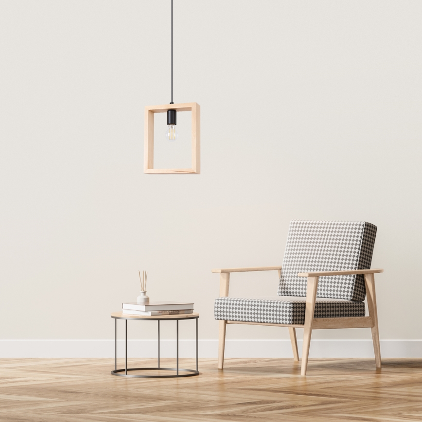 Chandelier on a string ARIES 1xE27/15W/230V beech/beige