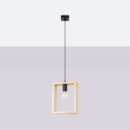 Chandelier on a string ARIES 1xE27/15W/230V beech/beige