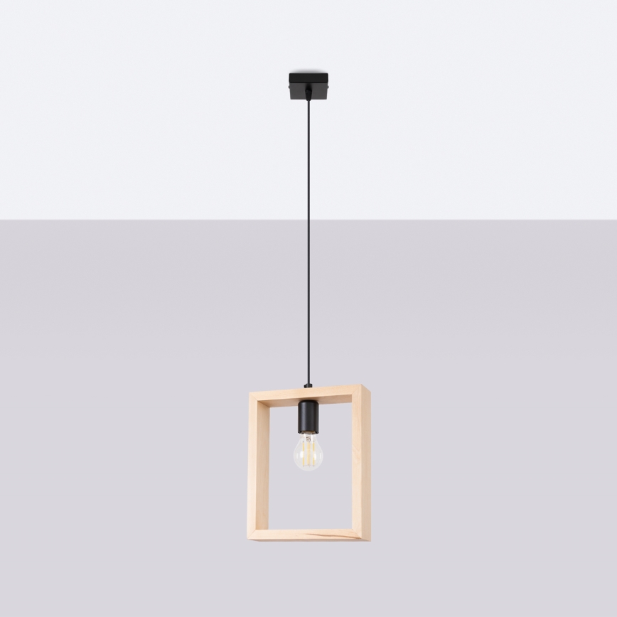 Chandelier on a string ARIES 1xE27/15W/230V beech/beige