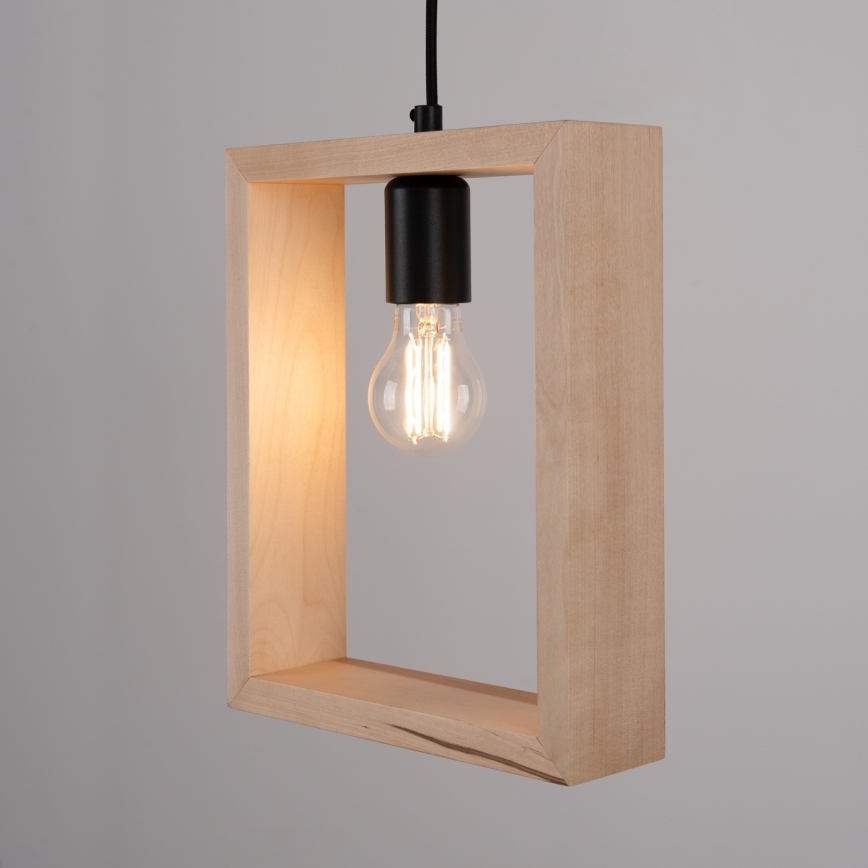 Chandelier on a string ARIES 1xE27/15W/230V beech/beige