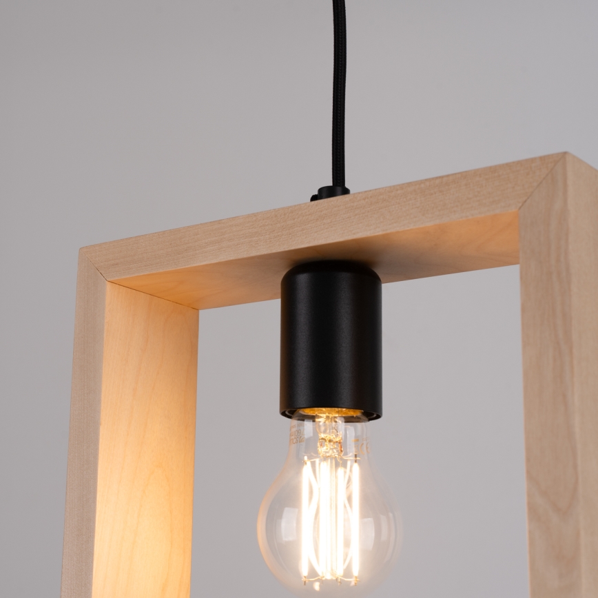 Chandelier on a string ARIES 1xE27/15W/230V beech/beige