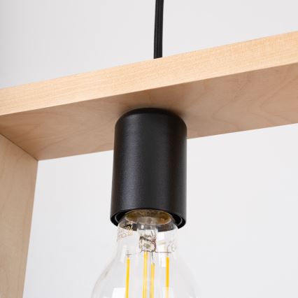 Chandelier on a string ARIES 1xE27/15W/230V beech/beige