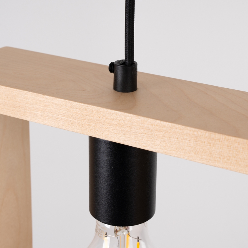 Chandelier on a string ARIES 1xE27/15W/230V beech/beige