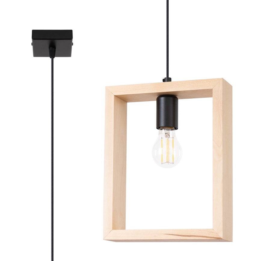 Chandelier on a string ARIES 1xE27/15W/230V beech/beige