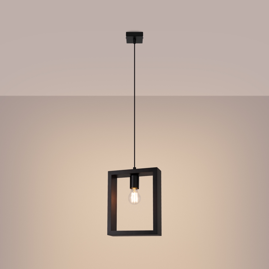 Chandelier on a string ARIES 1xE27/15W/230V beech/wenge