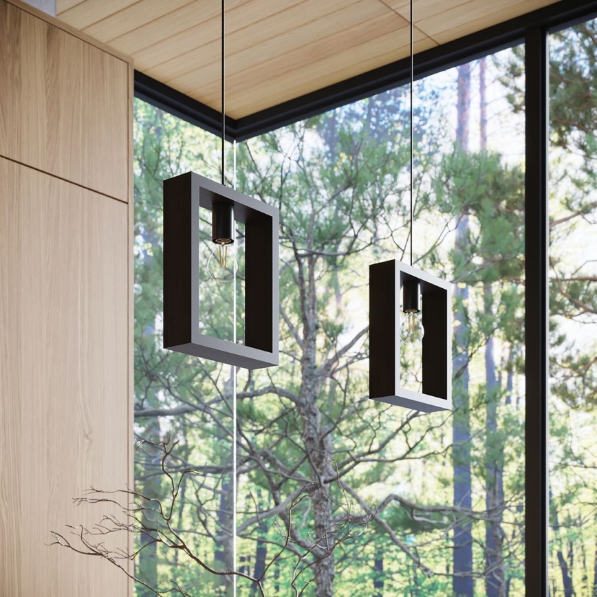 Chandelier on a string ARIES 1xE27/15W/230V beech/wenge