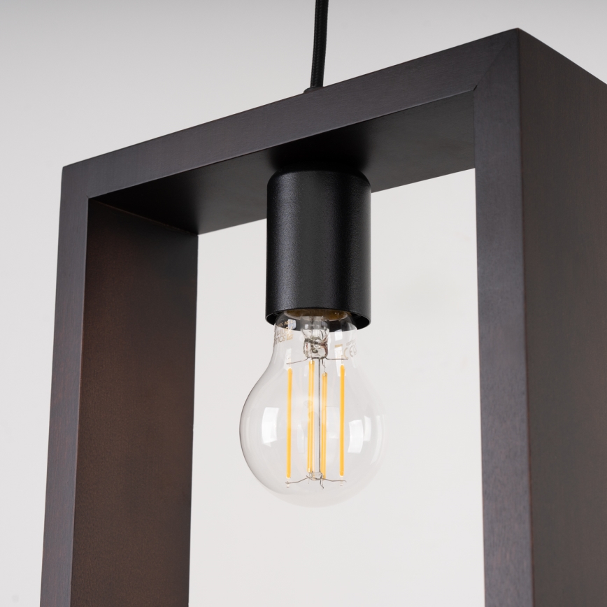 Chandelier on a string ARIES 1xE27/15W/230V beech/wenge