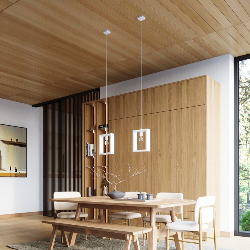 Chandelier on a string ARIES 1xE27/15W/230V beech/white