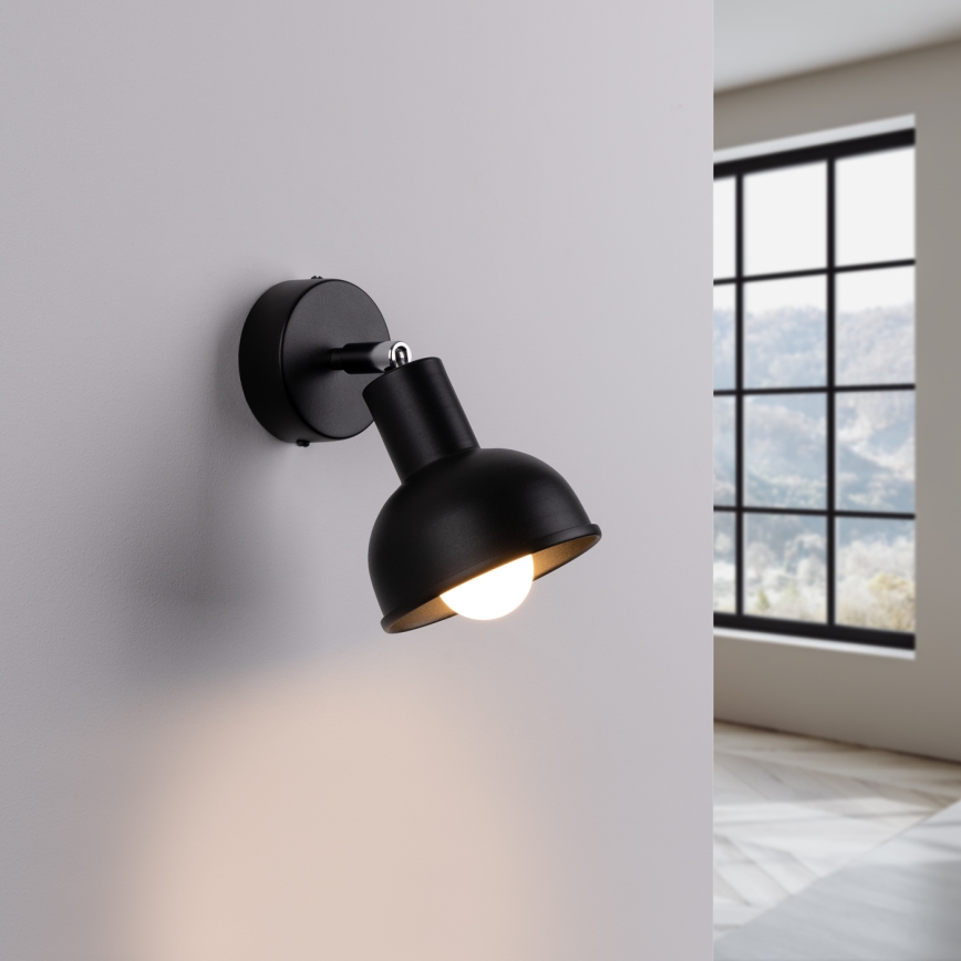 Wall spotlight ELBA 1xE27/15W/230V black