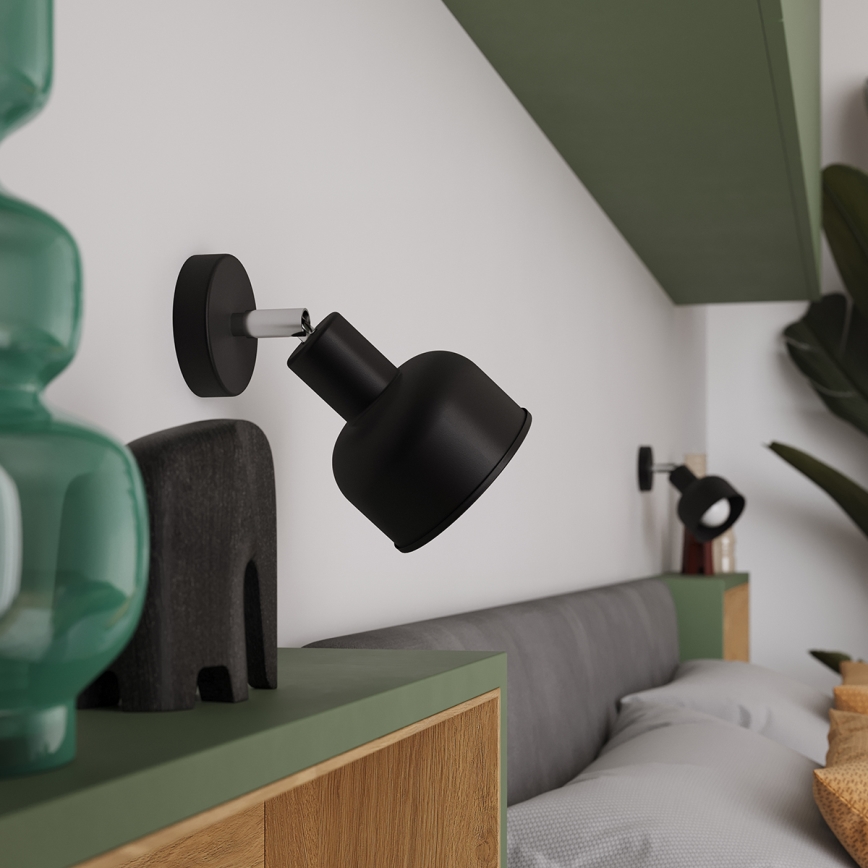 Wall spotlight ELBA 1xE27/15W/230V black