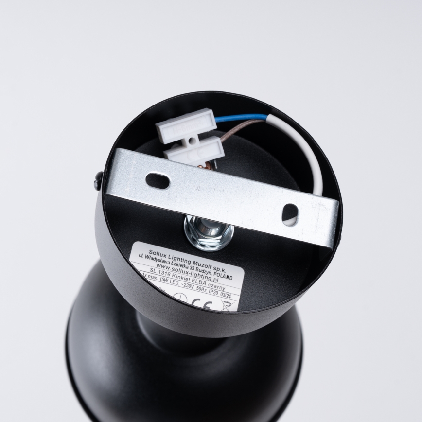 Wall spotlight ELBA 1xE27/15W/230V black