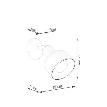 Wall spotlight ELBA 1xE27/15W/230V black