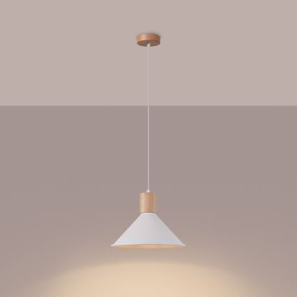 Chandelier on a string JAGA 1xE27/15W/230V d. 30 cm white