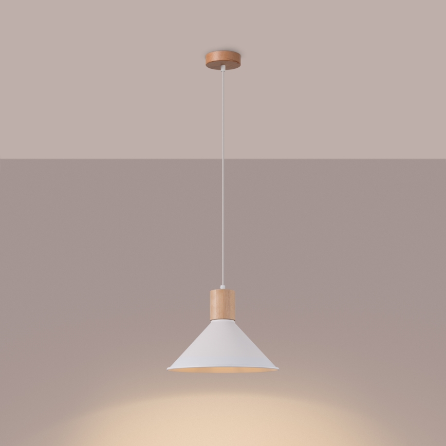 Chandelier on a string JAGA 1xE27/15W/230V d. 30 cm white