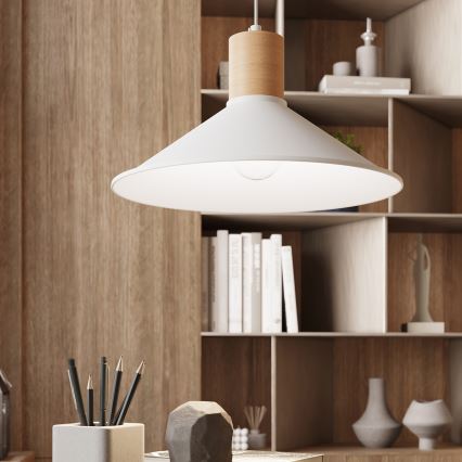 Chandelier on a string JAGA 1xE27/15W/230V d. 30 cm white